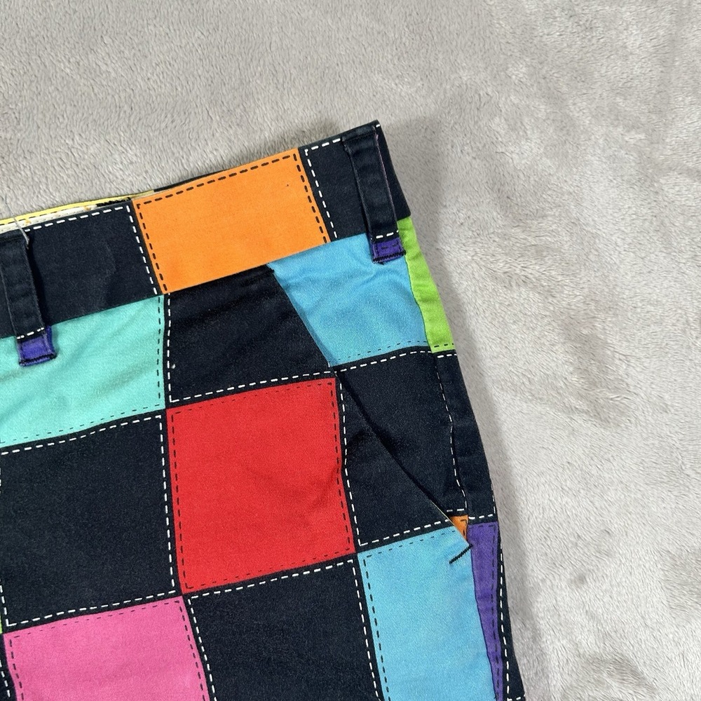Loudmouth Golf Shorts Mens 40 Colorblock Plaid HollyWoody Squares Preppy Stretch - Picture 2 of 14